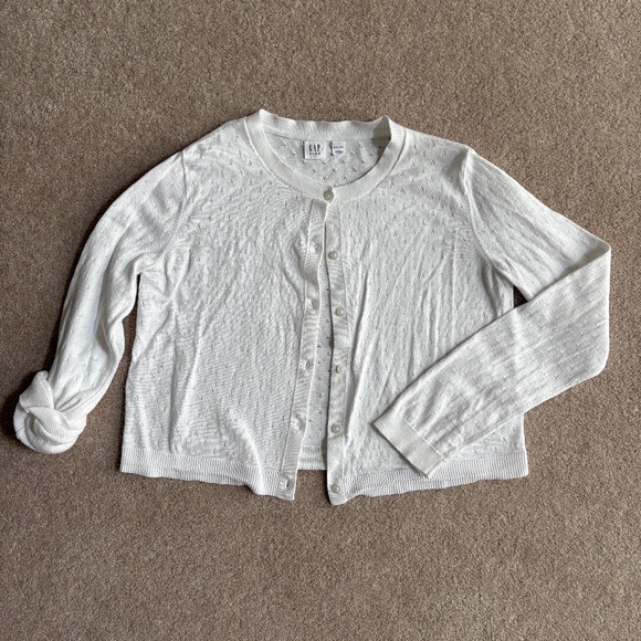 GAP Pointelle Button-up Cardigan - Picture 1 of 3
